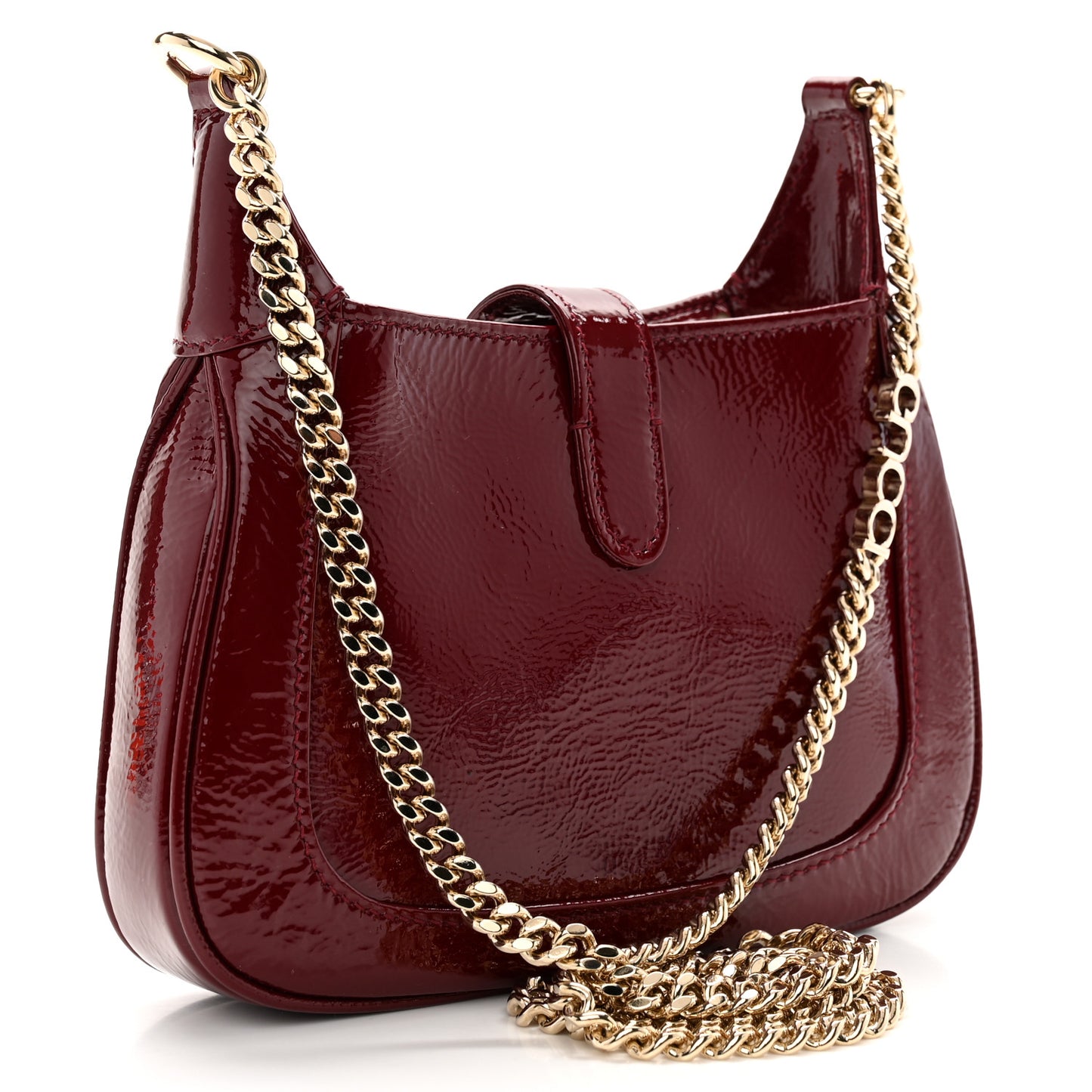 Crinkled Patent Mini Jackie Notte Bag Rosso Ancora Red