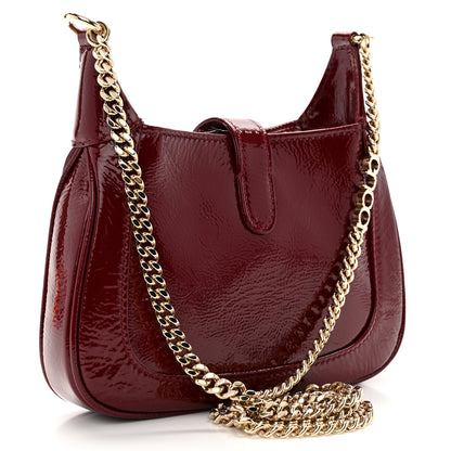 Gucci Crinkled Patent Mini Jackie Notte Bag Rosso Ancora Red 3 of 9