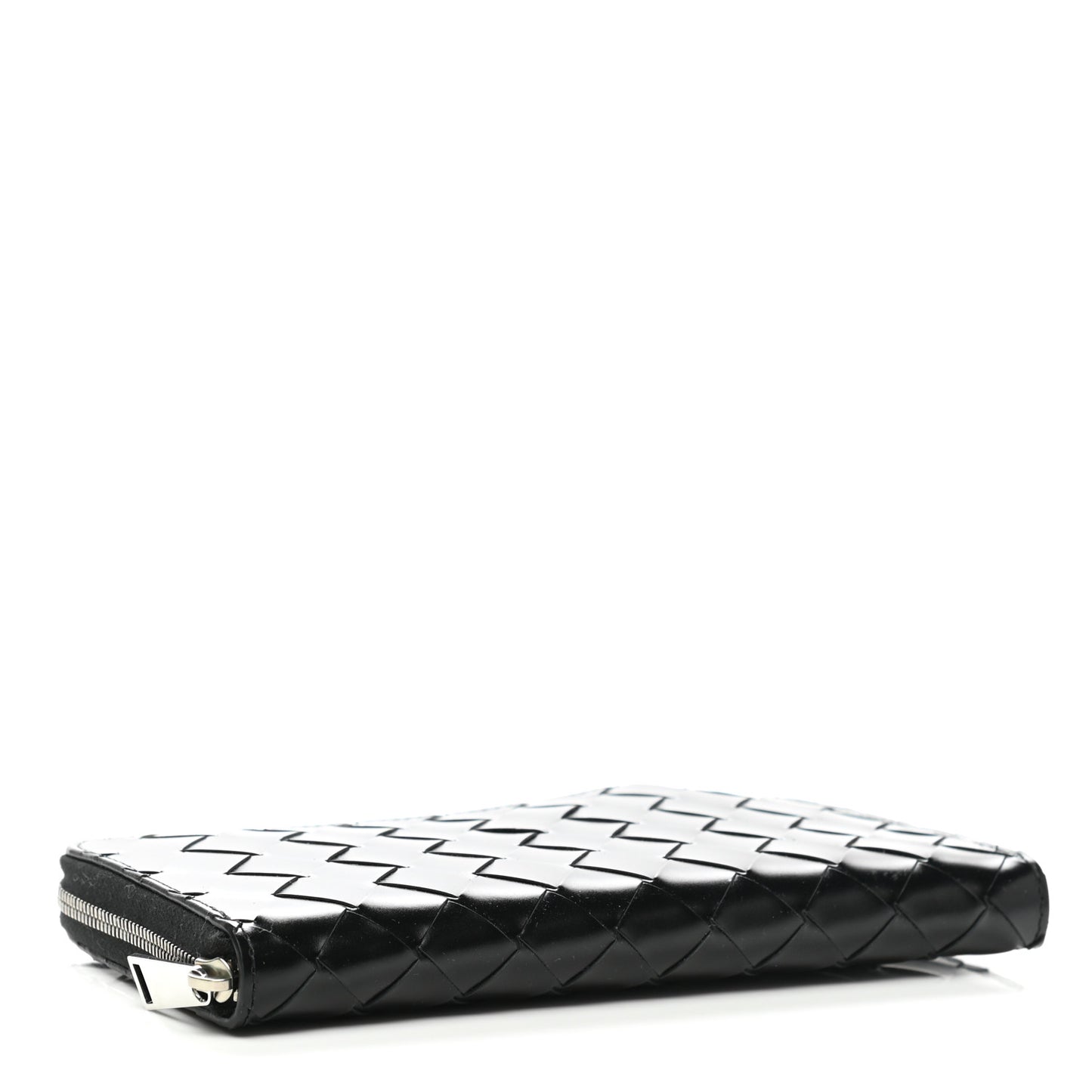 Nappa Intrecciato Zip Around Wallet Black