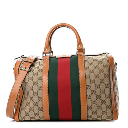 Gucci Monogram Vintage Web Medium Boston Tobacco 1 of 4