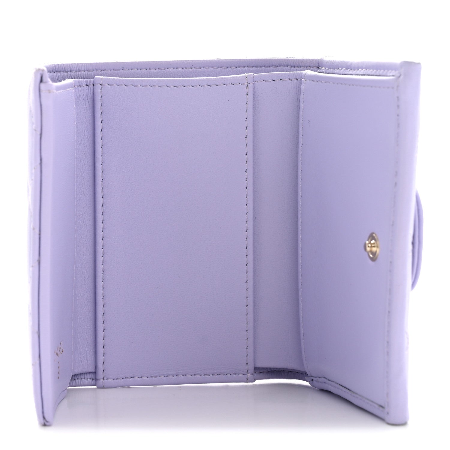Chanel Lambskin Quilted Tri-Fold Flap Wallet Light Purple 5 of 10