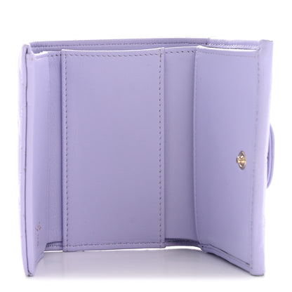 Chanel Lambskin Quilted Tri-Fold Flap Wallet Light Purple 5 of 10