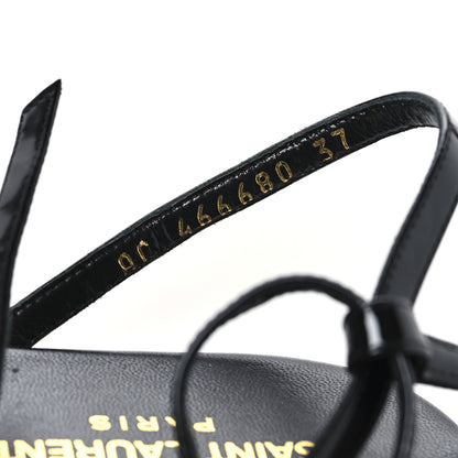 Saint Laurent Patent Calfskin Nu Pieds 05 Sandals 37 Black 7 of 9