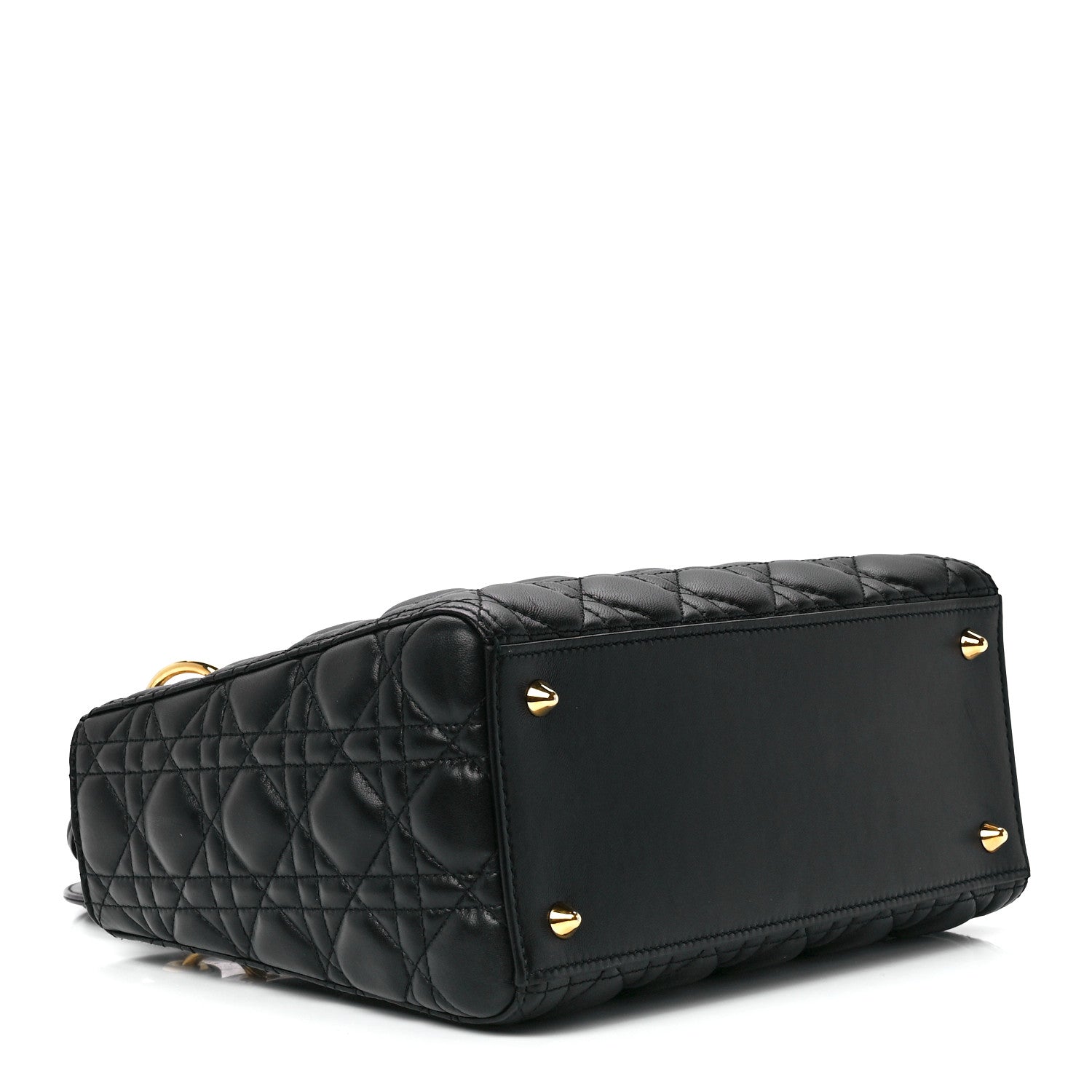 Christian Dior Lambskin Cannage Medium Lady Dior Black 4 of 11