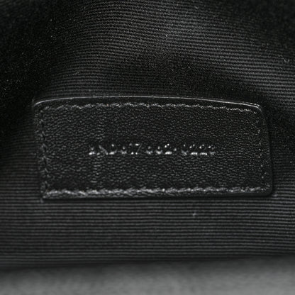 Saint Laurent Grain De Poudre Matelasse Chevron Monogram Envelope Clutch Black 6 of 10