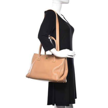 Chanel Calfskin Cerf Executive Shopper Tote Beige Clair 2 of 12