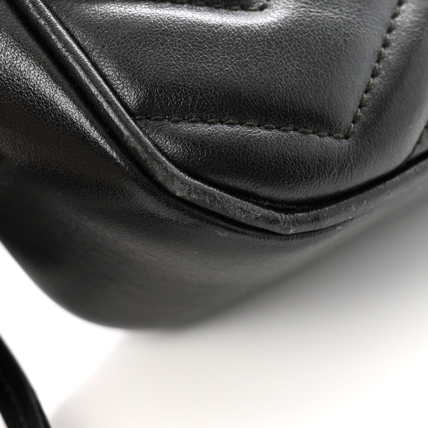 Gucci Calfskin Matelasse Mini GG Marmont Chain Shoulder Bag Black 11 of 14