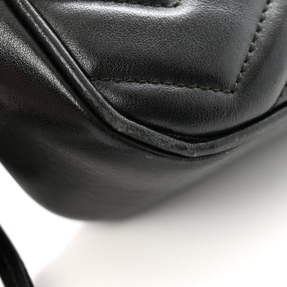 Gucci Calfskin Matelasse Mini GG Marmont Chain Shoulder Bag Black 11 of 14