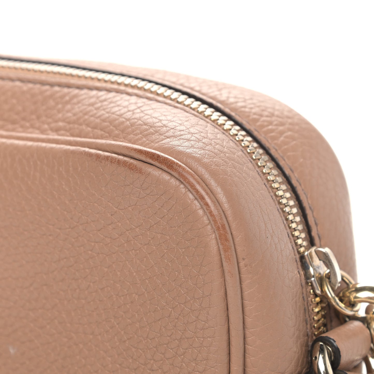 Pebbled Calfskin Small Soho Disco Bag Camelia