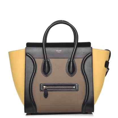 Celine Baby Grained Calfskin Suede Mini Tri-Color Luggage Vanilla 1 of 9