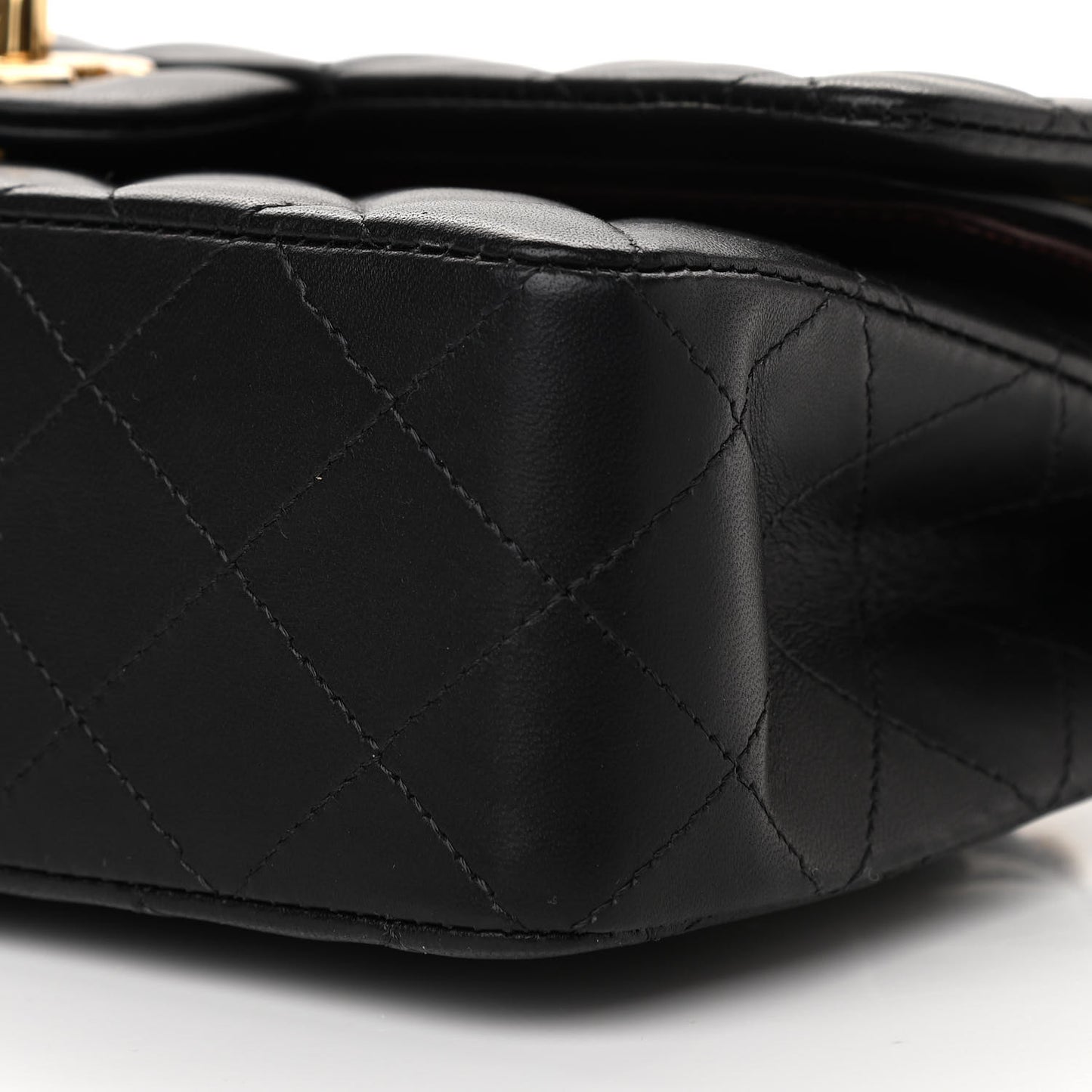 Lambskin Quilted Small Double Flap Black