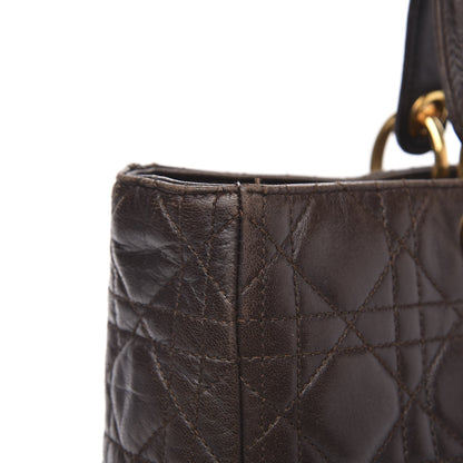 Christian Dior Lambskin Cannage Large Lady Dior Dark Brown 12 of 12