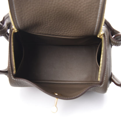 Hermes Taurillon Clemence Mini Lindy 20 Etoupe 5 of 11