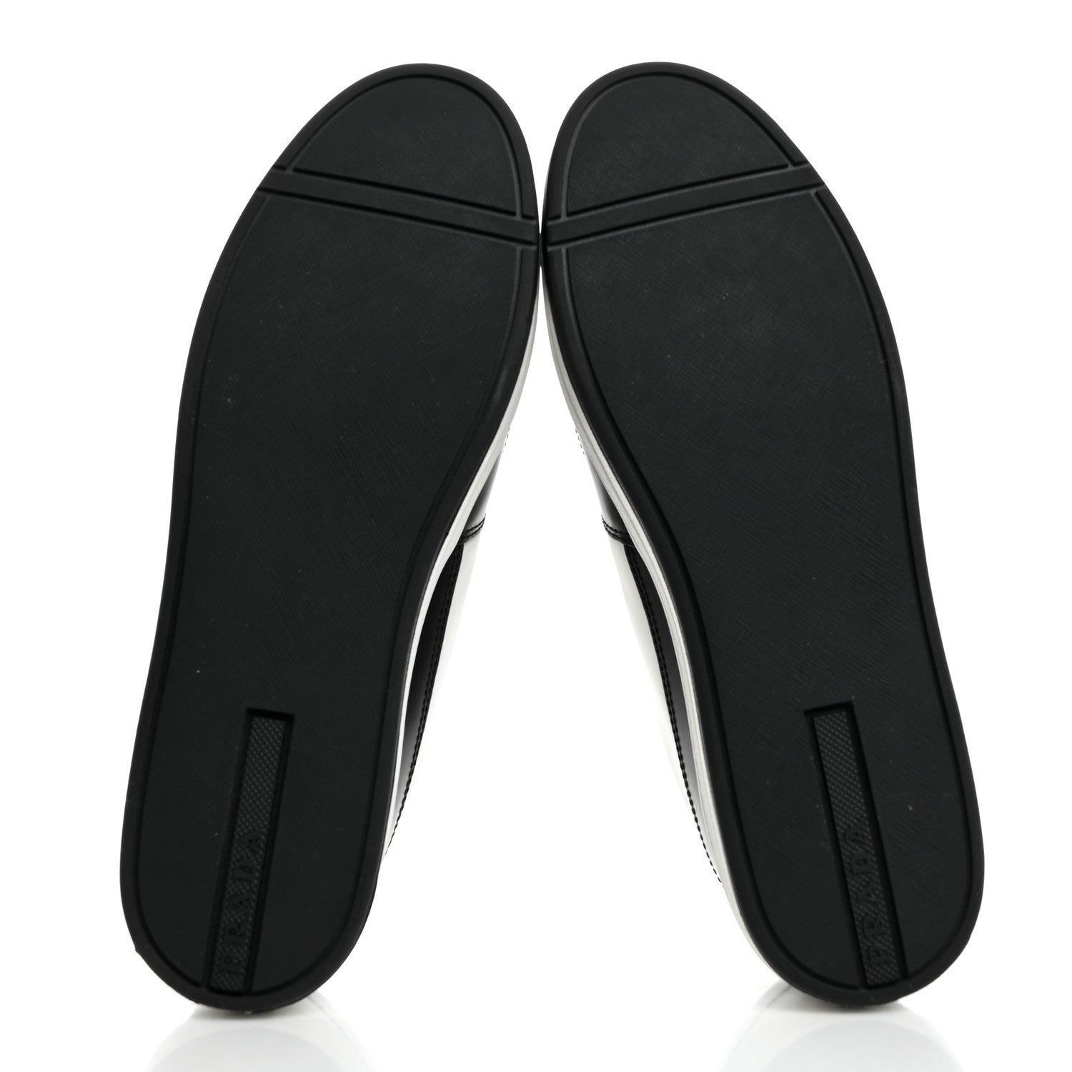 Prada Spazzolato Rois Vitello Soft Triangle Logo Womens Low Top Sneakers 40 White Black 5 of 8