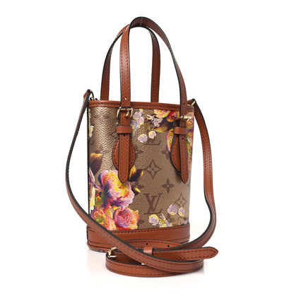 Louis Vuitton Metallic Monogram LV Garden Nano Bucket Bag Gold 3 of 11