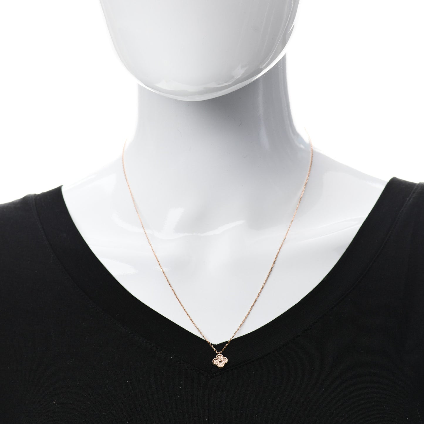 18K Rose Gold Sweet Alhambra Pendant Necklace