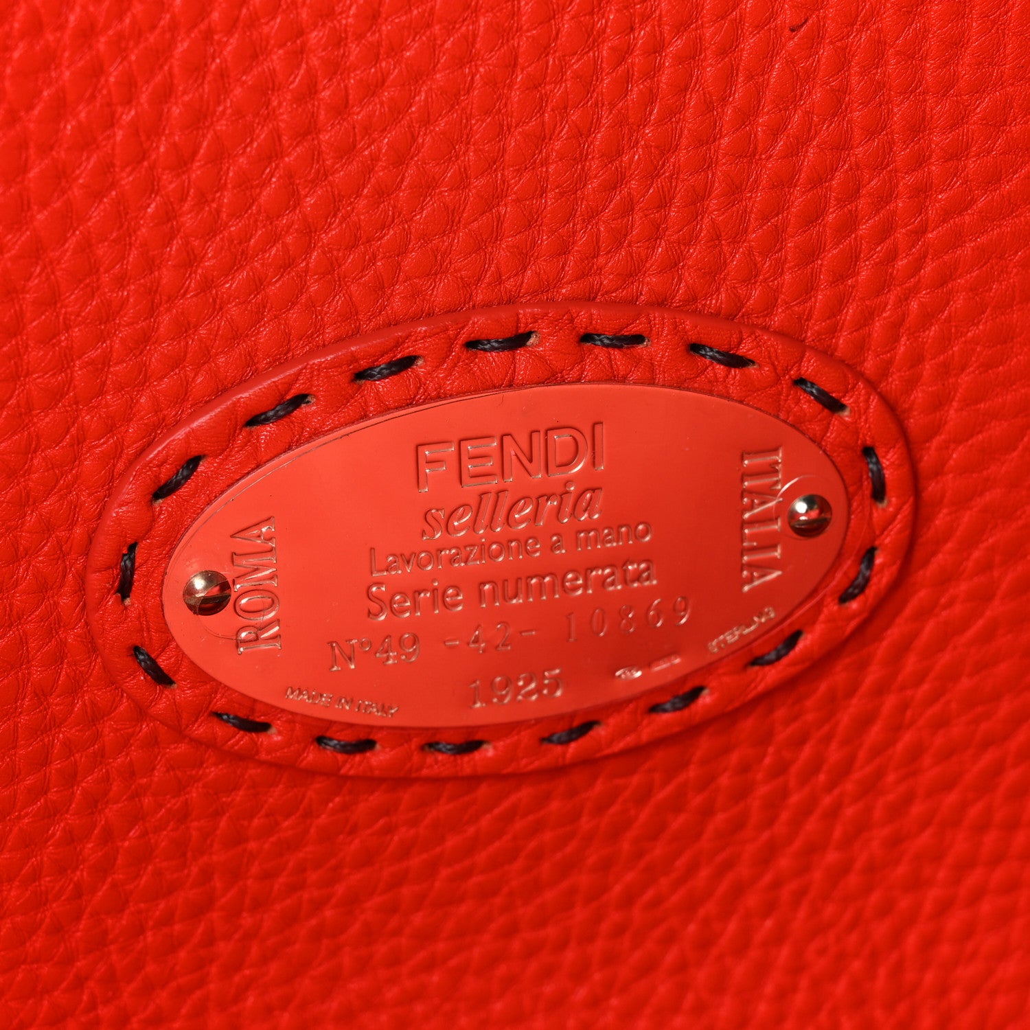Fendi Cuoio Romano Selleria Bi-Color Large Carla Shopping Tote Asfalto Papavero 6 of 10