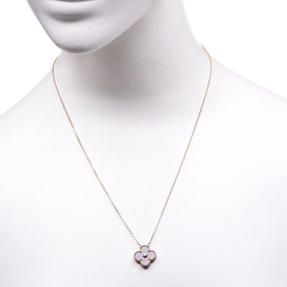 Van Cleef & Arpels 18K Rose Gold Diamond Bulls Eye Vintage Alhambra Pendant Necklace 2 of 6