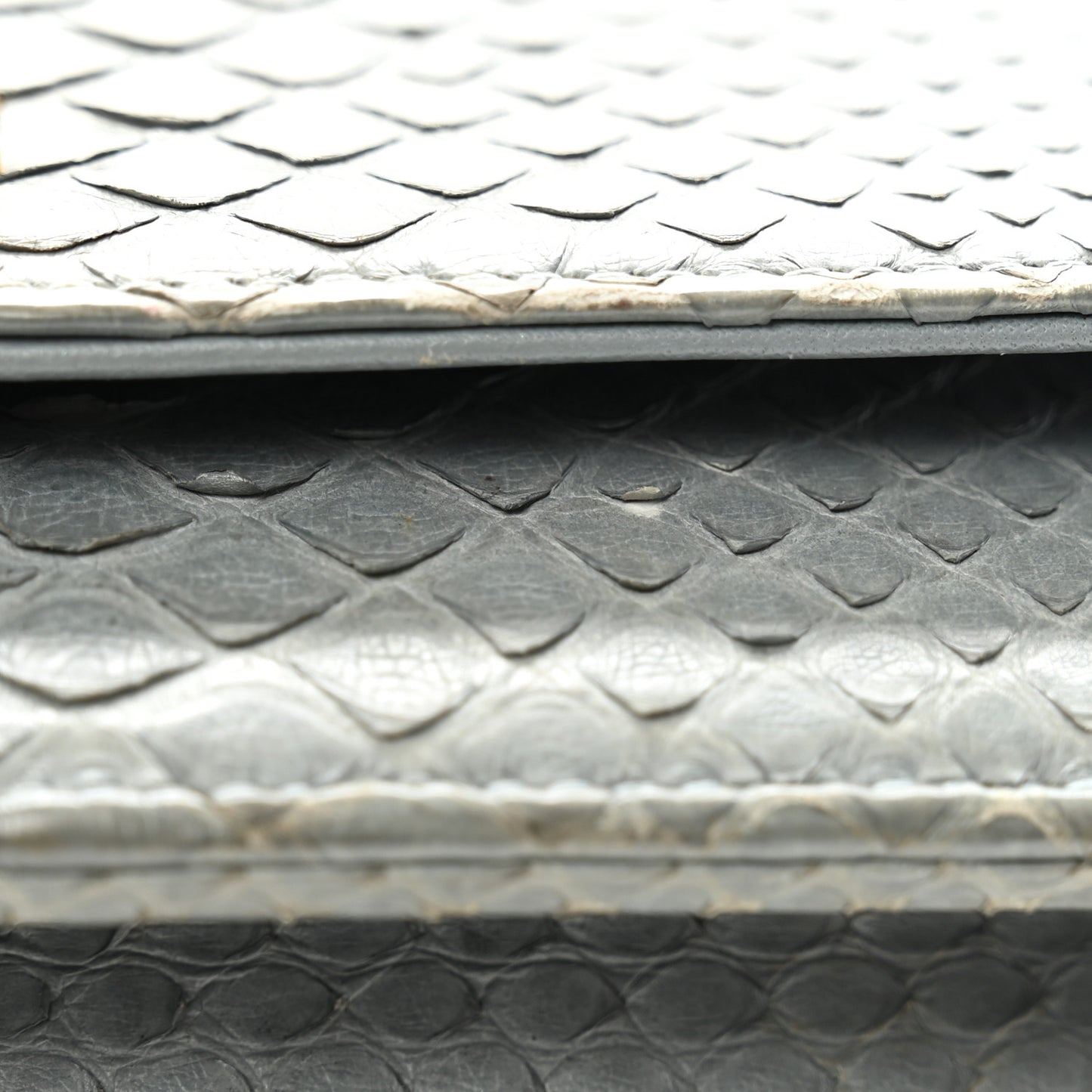 Snakeskin Wallet On Chain WOC Light Blue