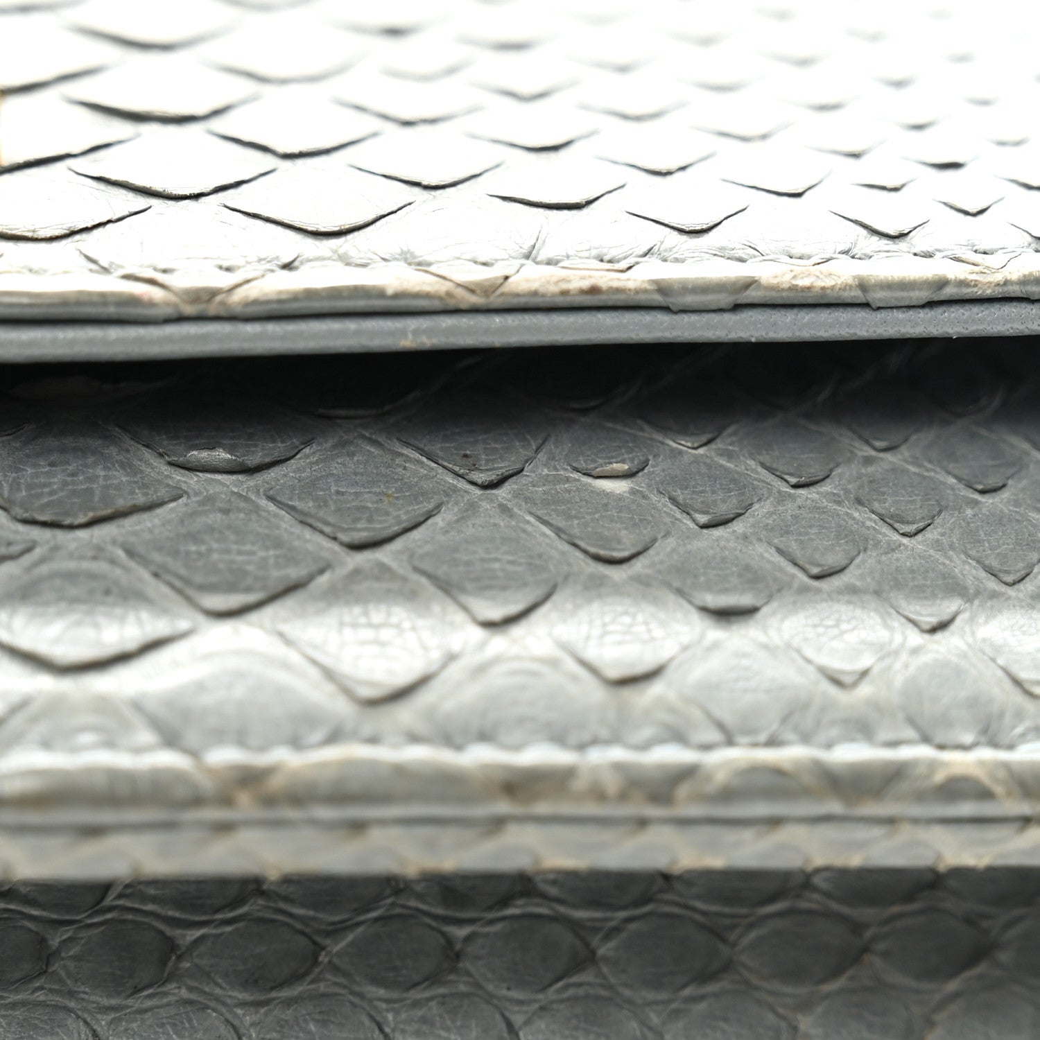 Chanel Snakeskin Wallet On Chain WOC Light Blue 12 of 13