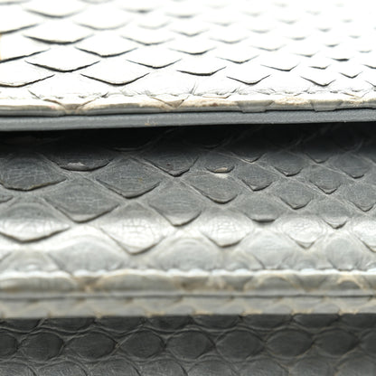 Chanel Snakeskin Wallet On Chain WOC Light Blue 12 of 13