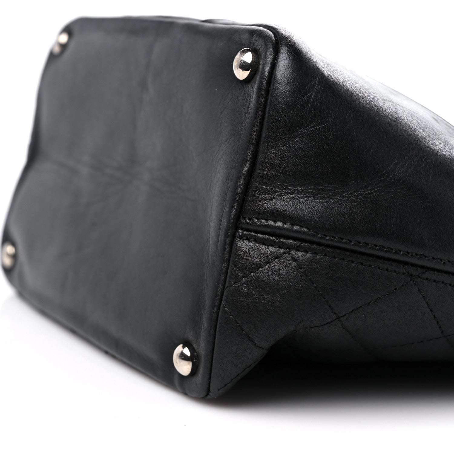 Chanel Calfskin Quilted Medium Cambon Tote Black White 9 of 13