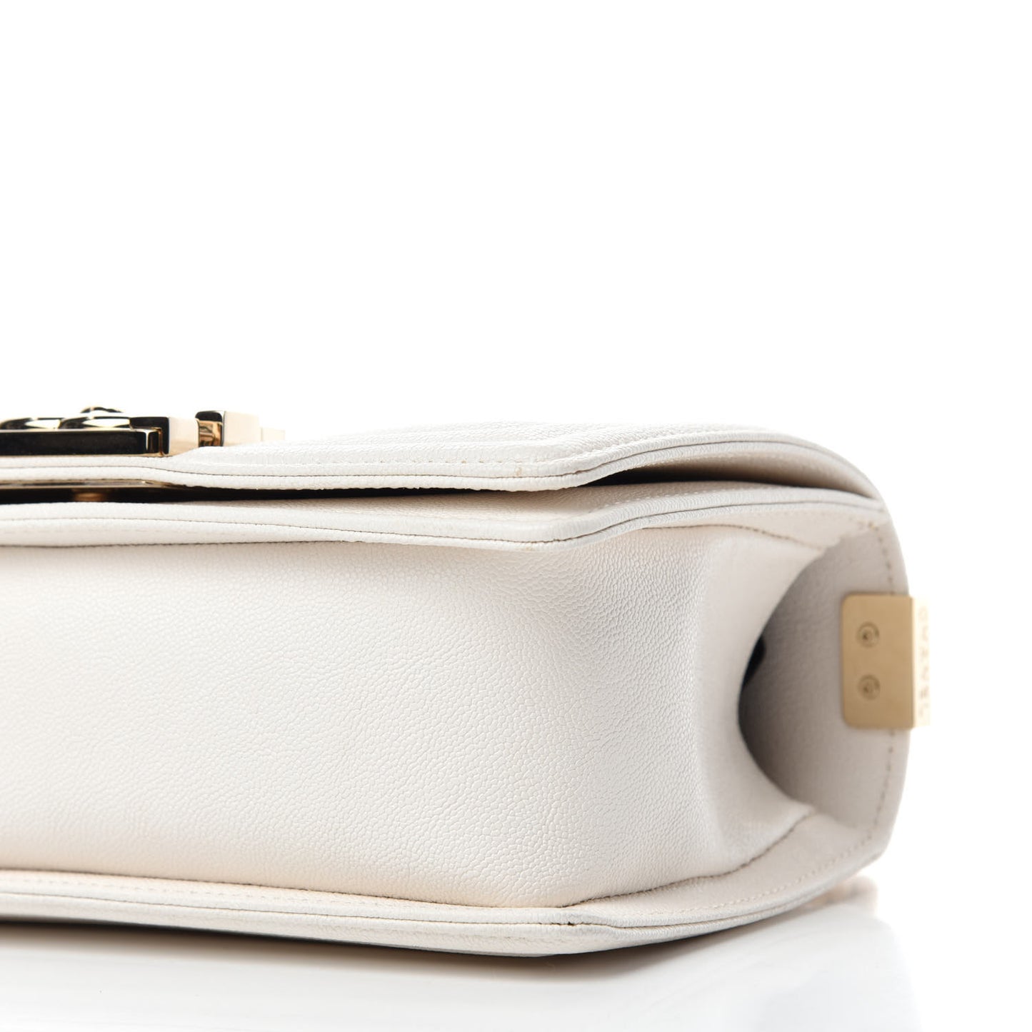 Caviar Quilted Small Boy Flap White