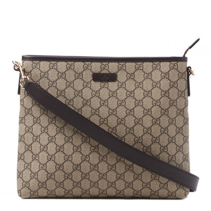 Gucci GG Plus Monogram Medium Flat Messenger Bag Dark Brown 1 of 10