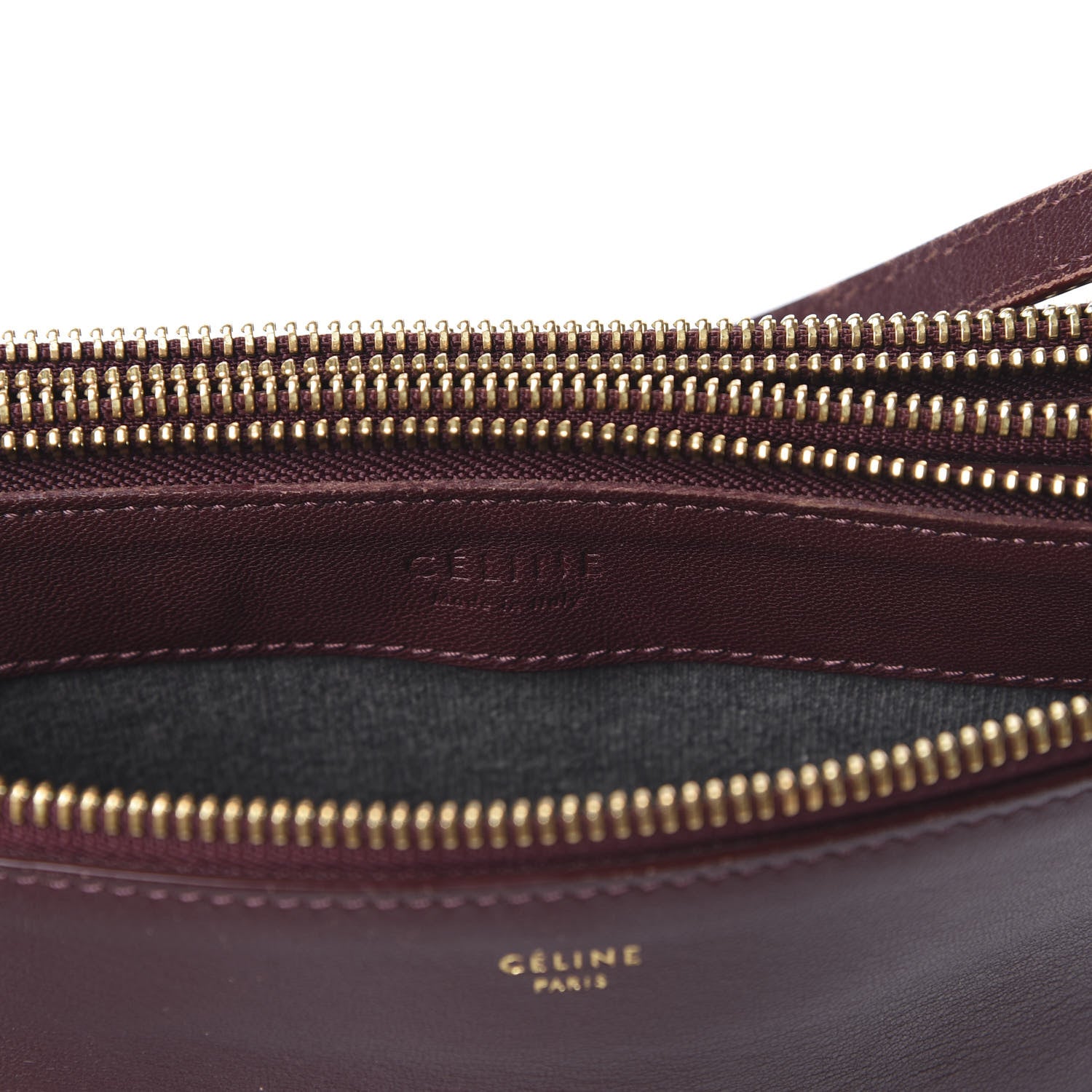Celine Lambskin Large Trio Crossbody Bag Burgundy 8 of 10