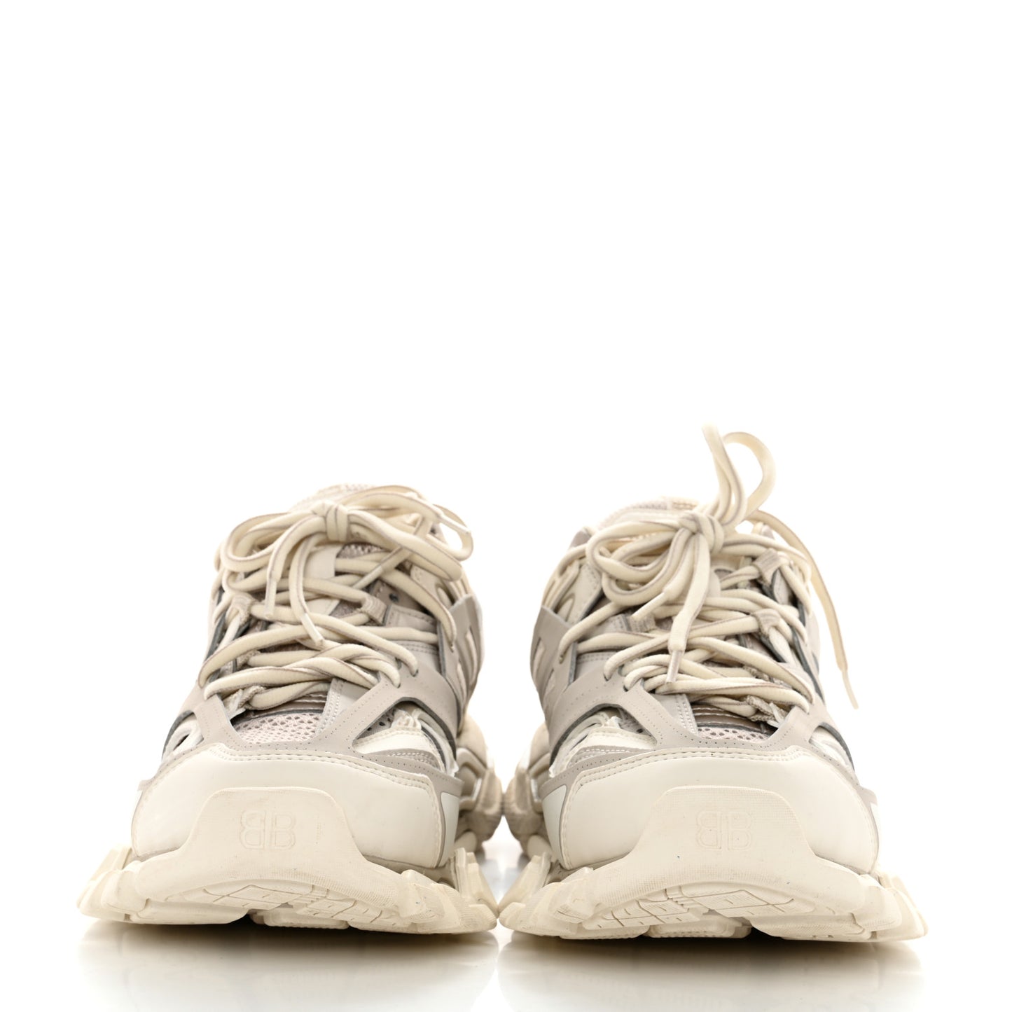 Rubber Mesh Fabric Bi-Color Recycled Sole Womens Track Sneakers 37 Beige