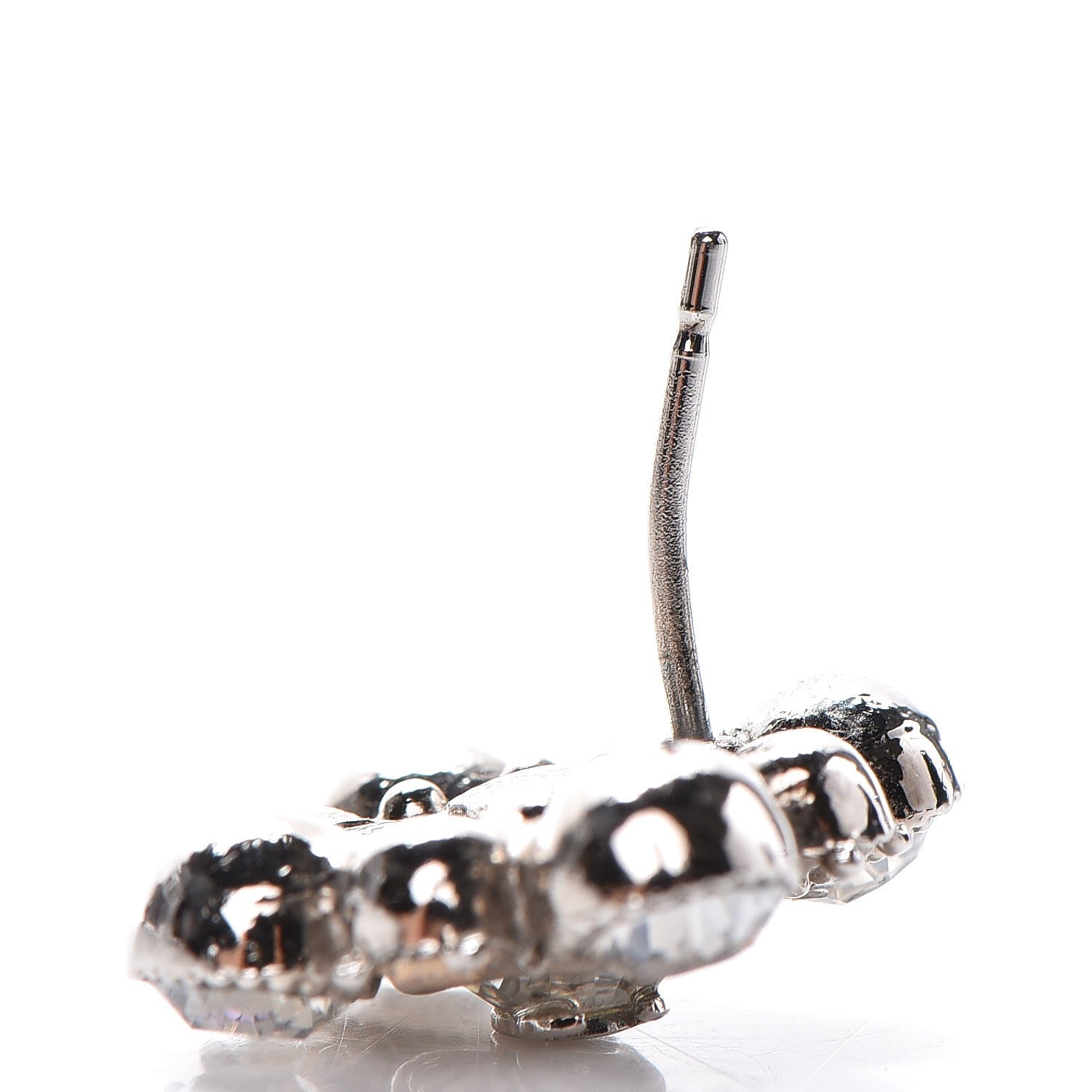 Chanel Crystal CC Earrings Silver 3 of 6