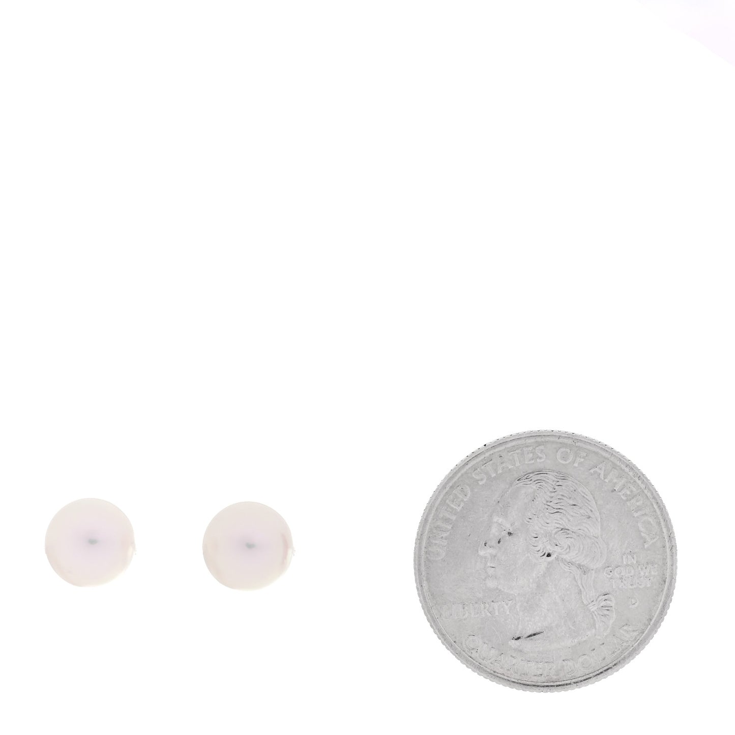 18K White Gold Akoya Cultured Pearl 8-8.5mm Stud Earrings