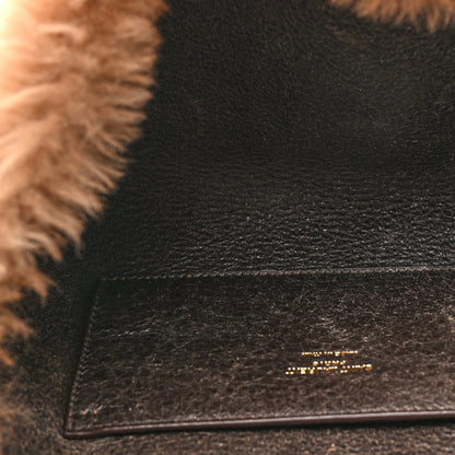 Saint Laurent Shearling Calfskin Small Reversible Monogram Kate Satchel Ecru Dark Brown 5 of 11