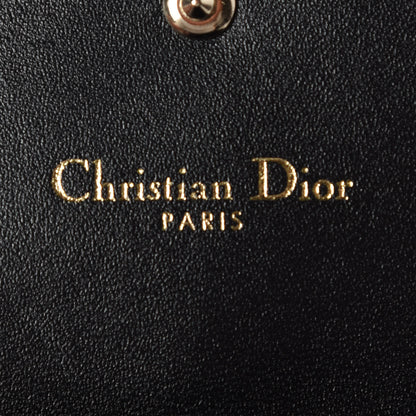 Christian Dior Grained Calfskin Cannage Diorama Elancee Wallet Black 6 of 7