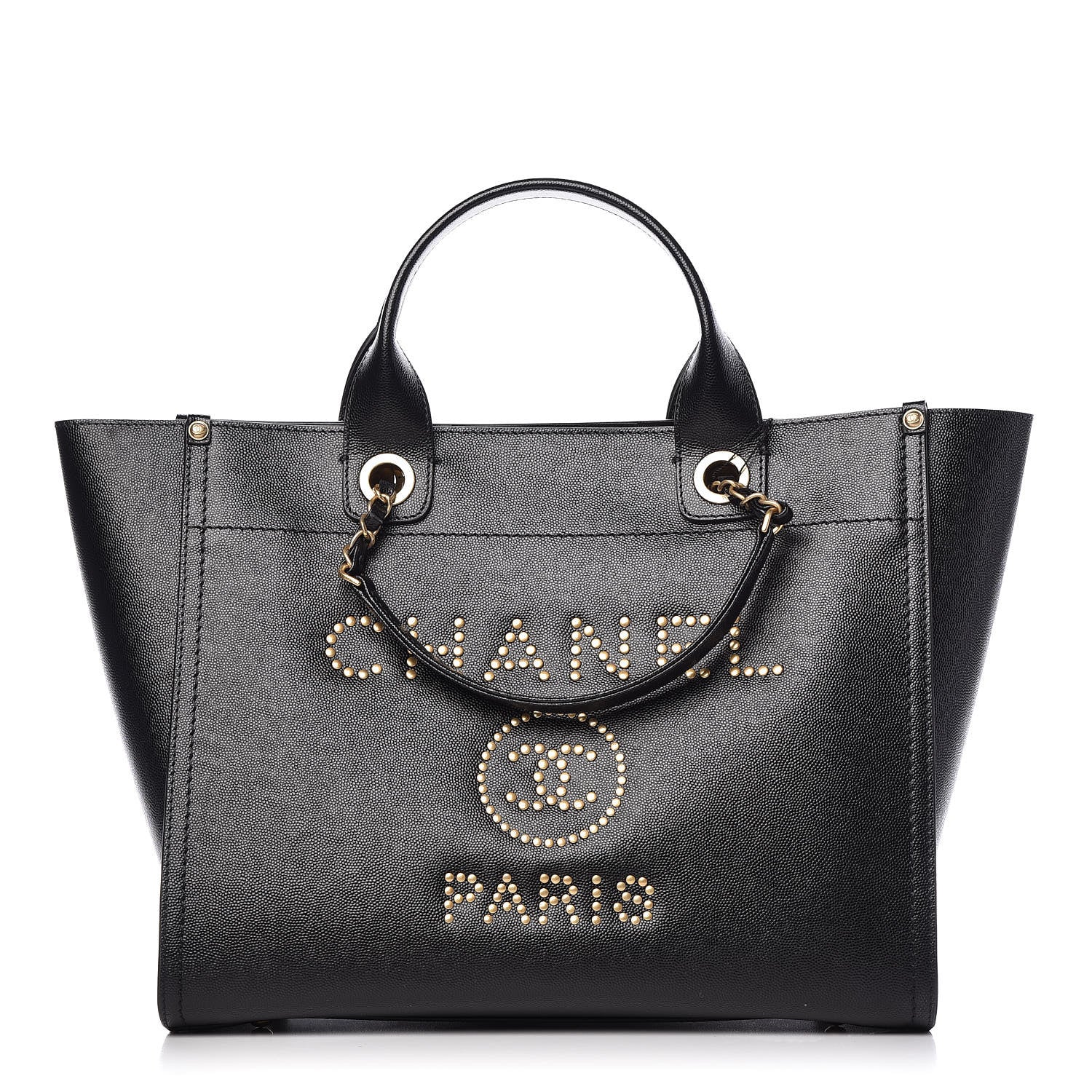 Chanel Caviar Small Studded Deauville Tote Black 1 of 10