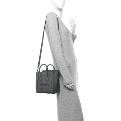 Celine Baby Drummed Calfskin Nano Luggage Kohl 2 of 11