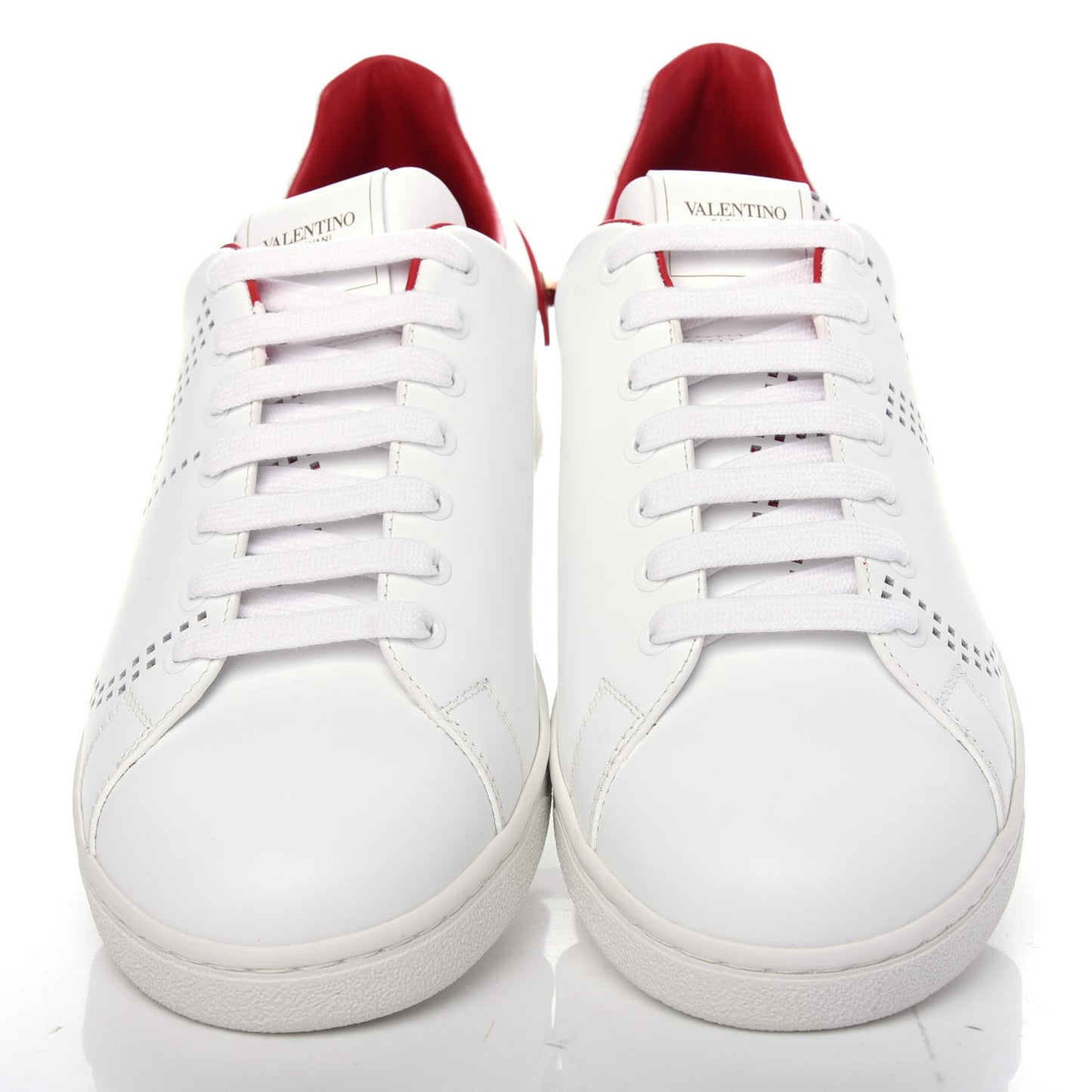 Calfskin Mens Backnet Sneakers 42 White Rosso Valentino