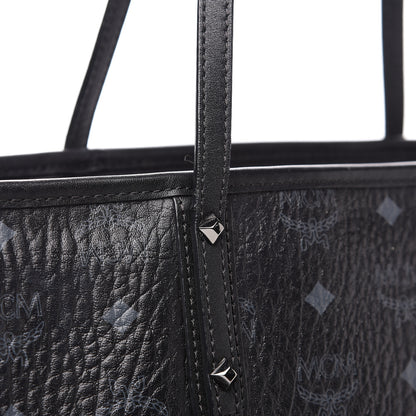 MCM Visetos Medium Anya Zip Top Shopper Tote Black 10 of 11