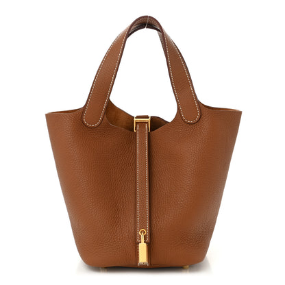 Hermes Taurillon Clemence Picotin Lock 18 PM Gold 1 of 11