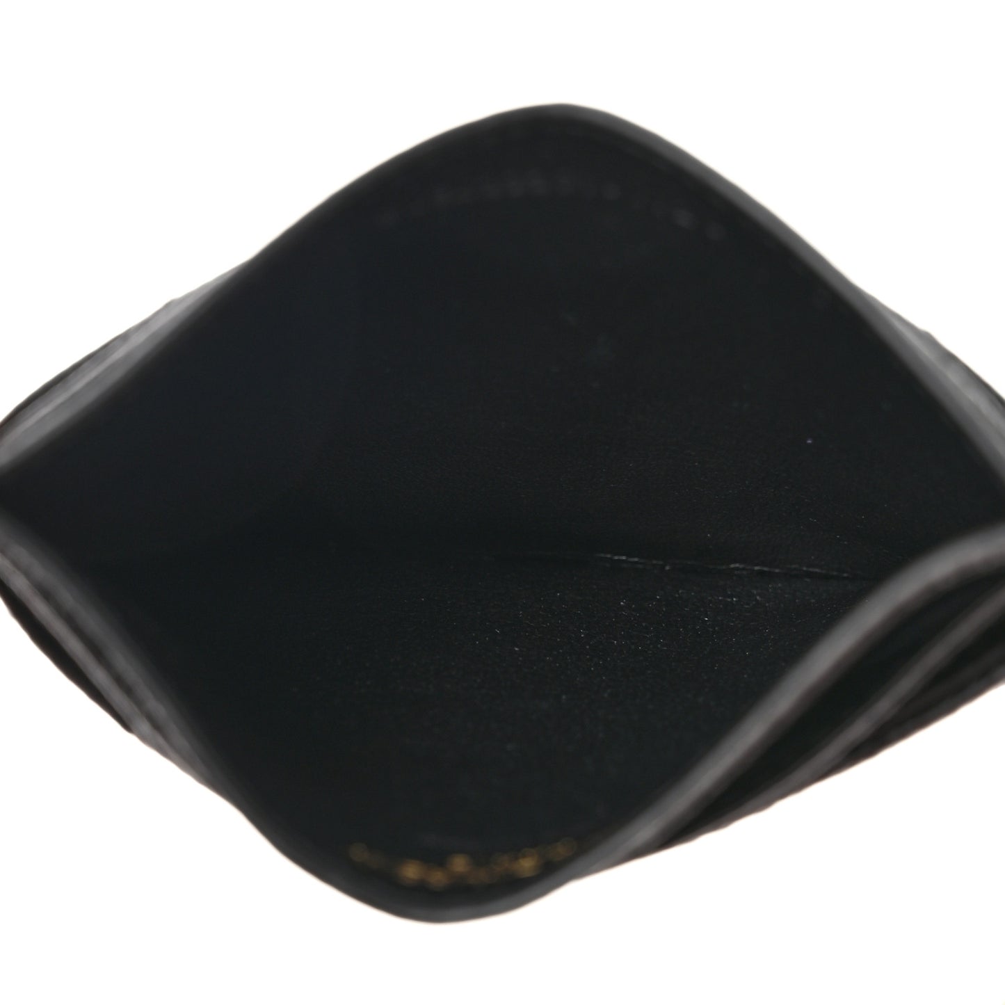 Grain De Poudre Matelasse Chevron Monogram Credit Card Case Black
