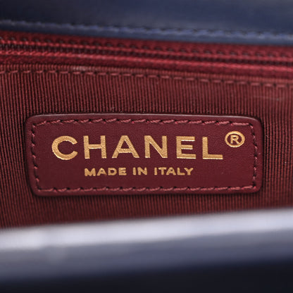 Chanel Lambskin Quilted Gold Metal Lock Flap Navy 6 of 12