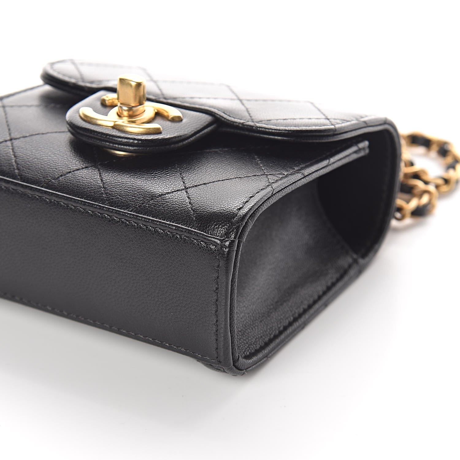 Chanel Goatskin Chic Pearls Clutch On Chain Black 8 of 8