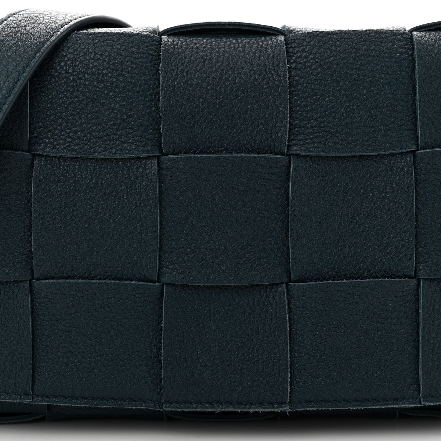 Grained Calfskin Maxi Intrecciato Cassette Crossbody Bag Deep Blue