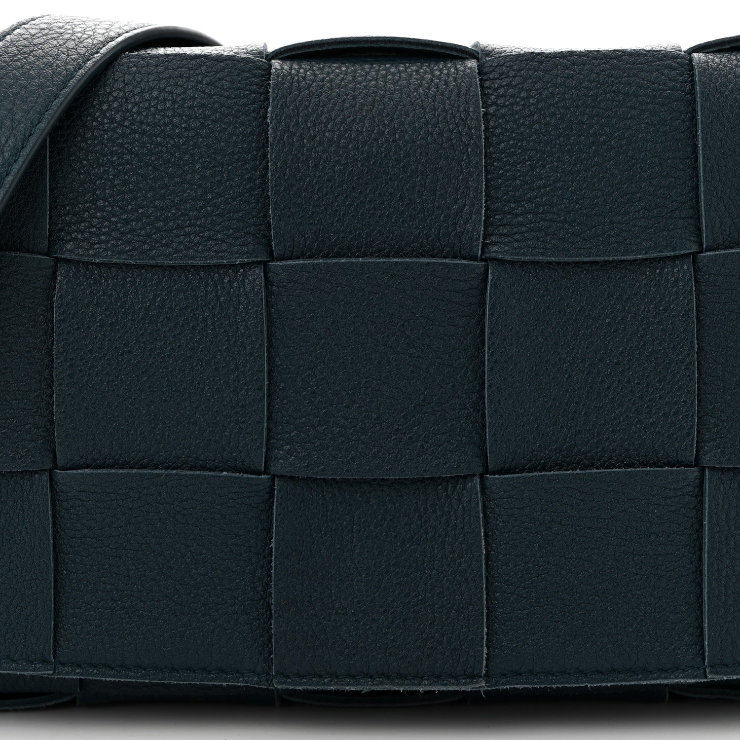 Bottega Veneta Grained Calfskin Maxi Intrecciato Cassette Crossbody Bag Deep Blue 8 of 10