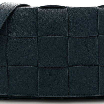 Bottega Veneta Grained Calfskin Maxi Intrecciato Cassette Crossbody Bag Deep Blue 8 of 10