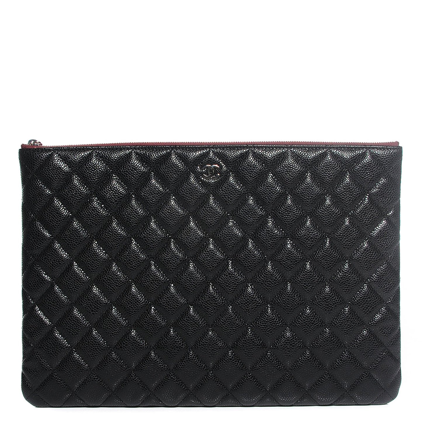 Caviar Quilted Large Cosmetic Case Black
