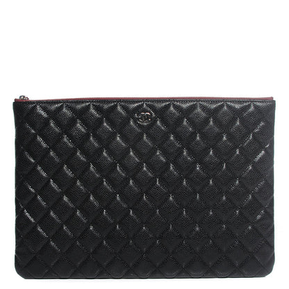 Chanel Caviar Quilted Large Cosmetic Case Black 1 of 8