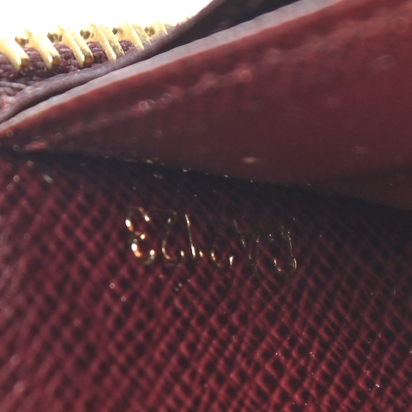 Damier Paillettes Zippy Wallet Red