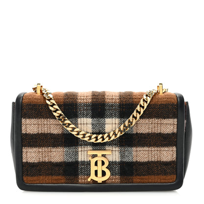 Burberry Check Cashmere Small Lola Bag Black 1 of 10