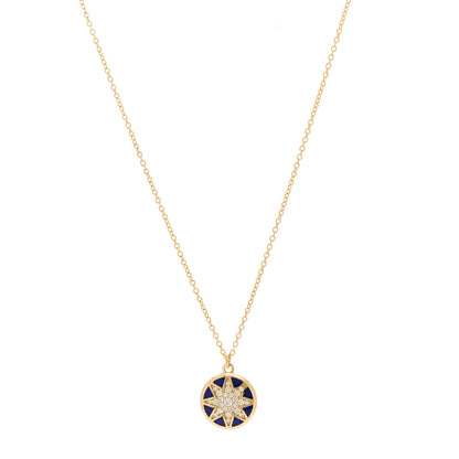 Tiffany 18K Yellow Gold Diamond Enamel Paloma Picasso Venezia Stella Pendant Necklace Blue 1 of 7